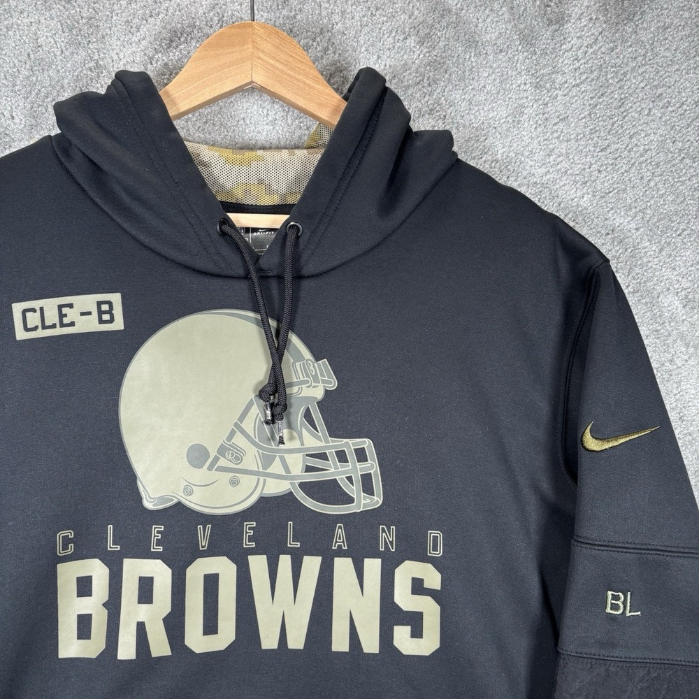 Nike Cleveland Browns Hoodie Sweatshirt Mens XL Salute To Service Team Issued